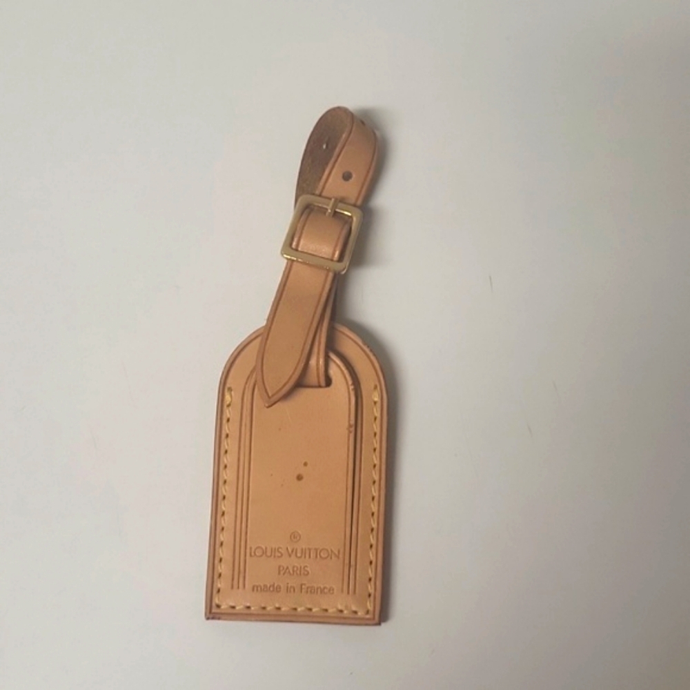 Authentic Louis Vuitton Vachetta Leather Rare Small Name Tag